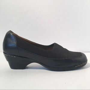 I Love Comfort  black leather/fabric shoes size 7